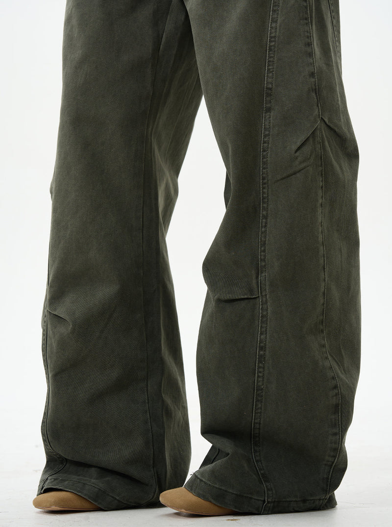Olive Cargo Wide Leg Pants