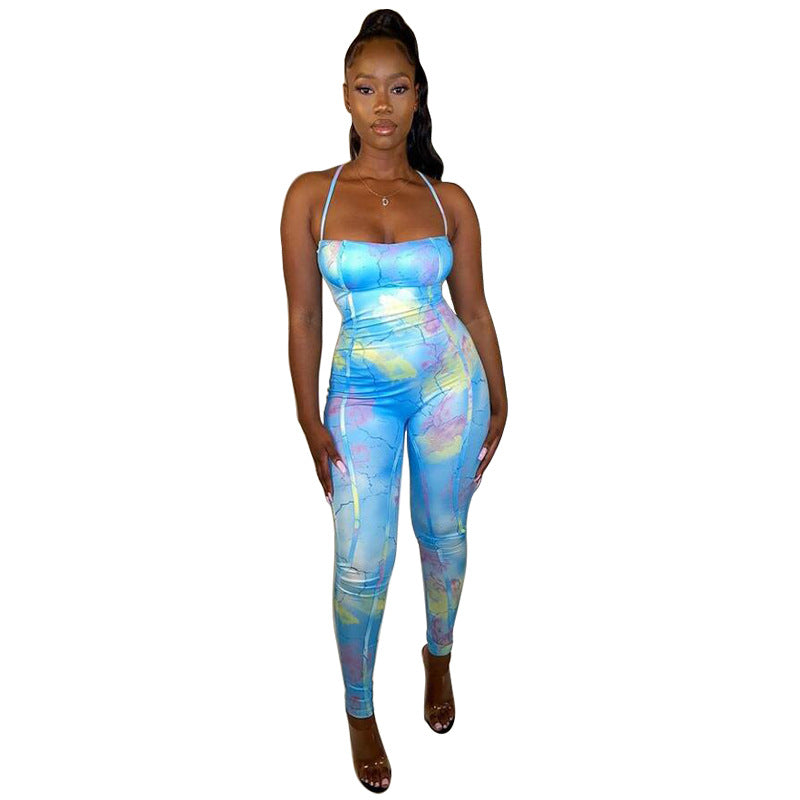 Summer One Piece Tight Contrast Color Jumpsuit