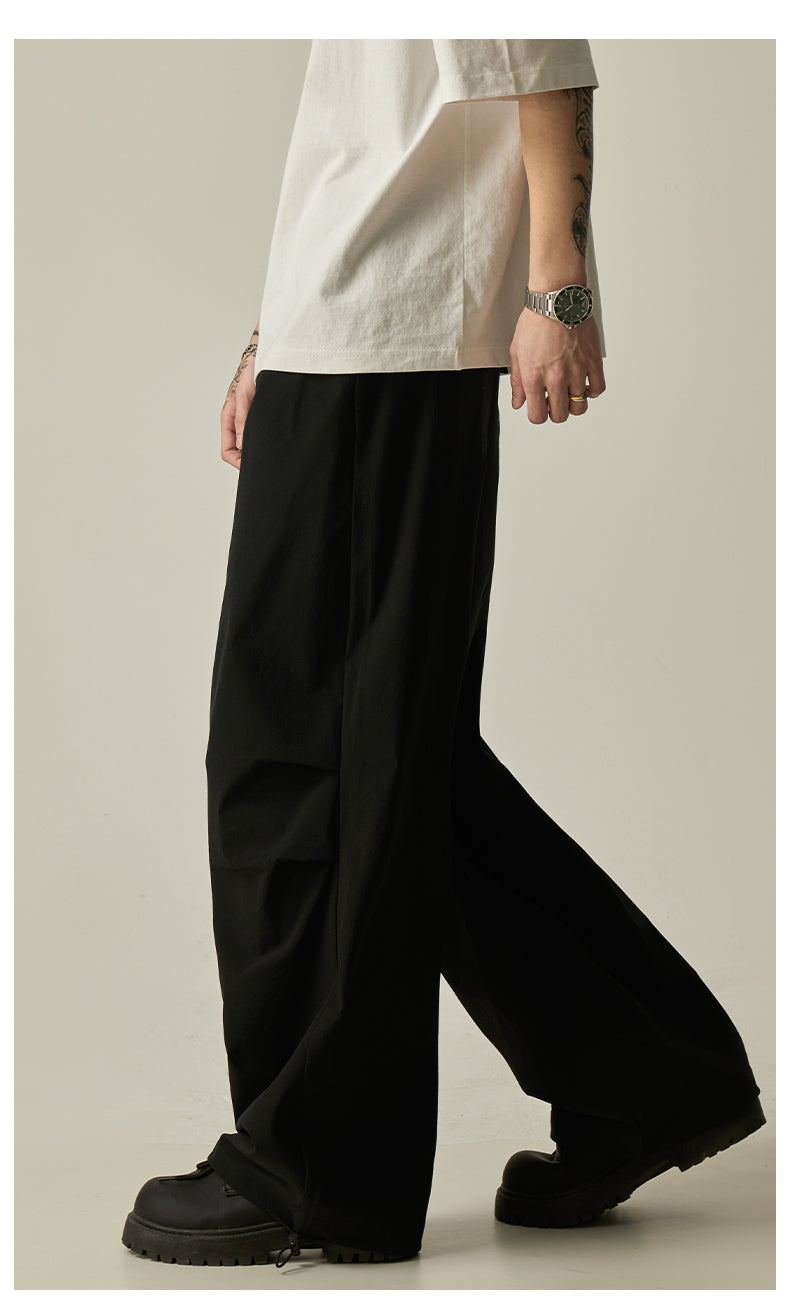 Gray Loose Drawstring Pants