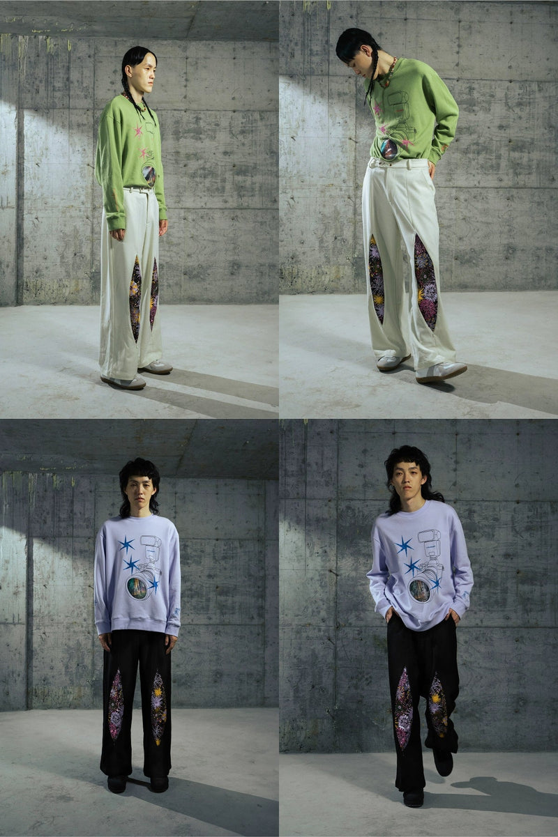 Firework Design Straight-leg Pants