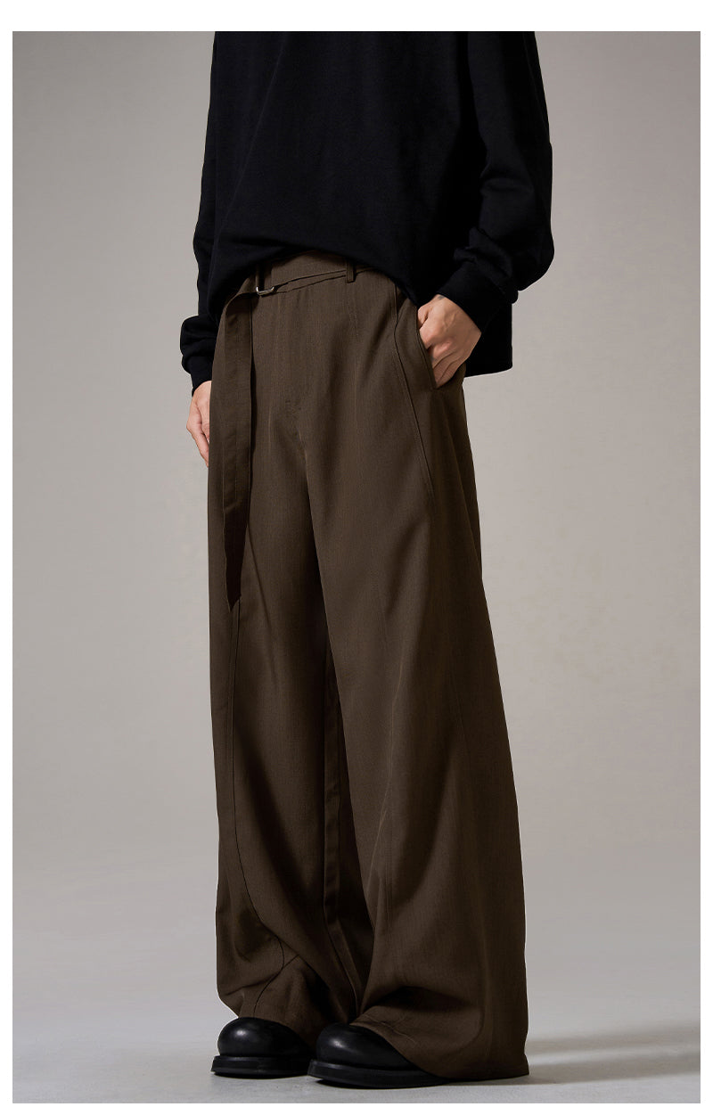 Brown Relaxed Wide Leg Pants