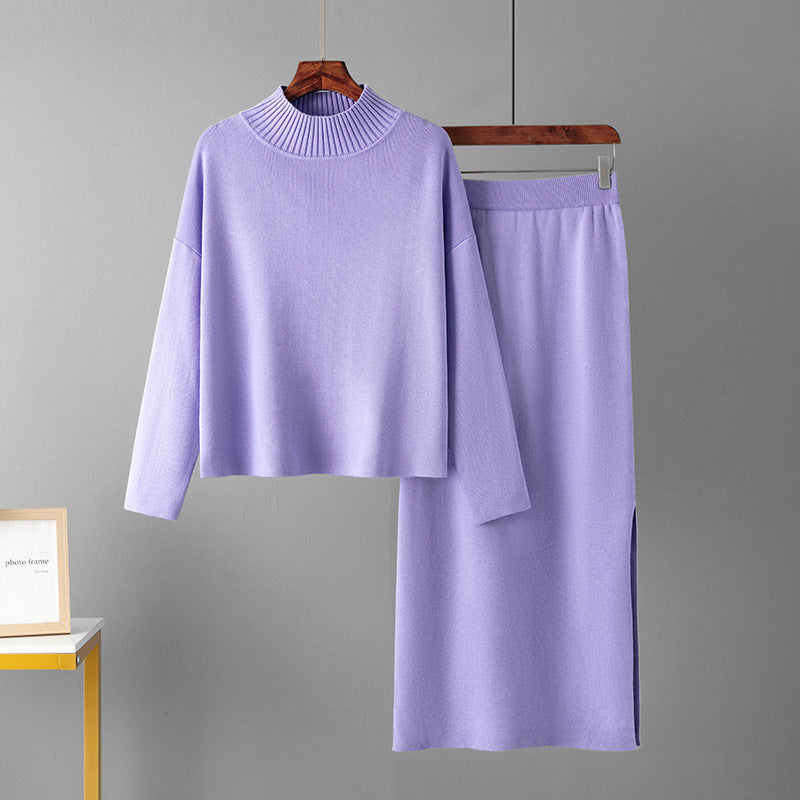 Clothing Autumn Loose Long Skirt Two Piece Suit Sweater