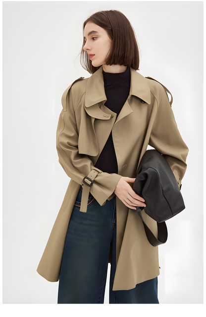 Parisian Autumn: -inspired Midi Trench Coat