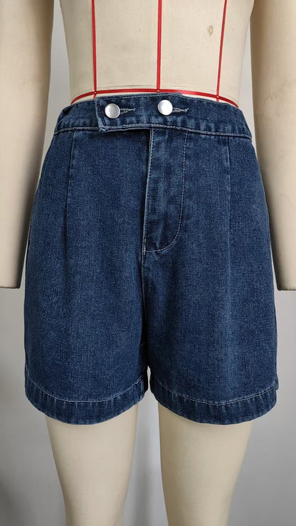 Clothing Summer Washed Sleeveless Denim Shorts Two Piece Sets