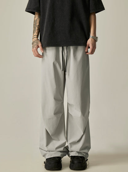 Gray Loose Drawstring Pants