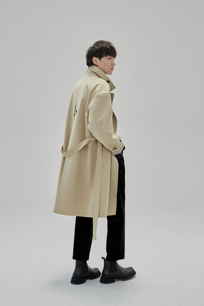 Wide Waist Tab Double-pleated Relaxed Cropped Pants