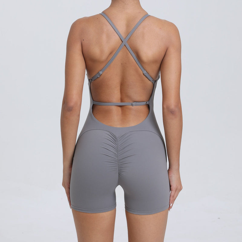 Peach Hip Raise Beauty Back Yoga Jumpsuit Outdoor Running Tight Sports Quick Drying Workout Clothes
