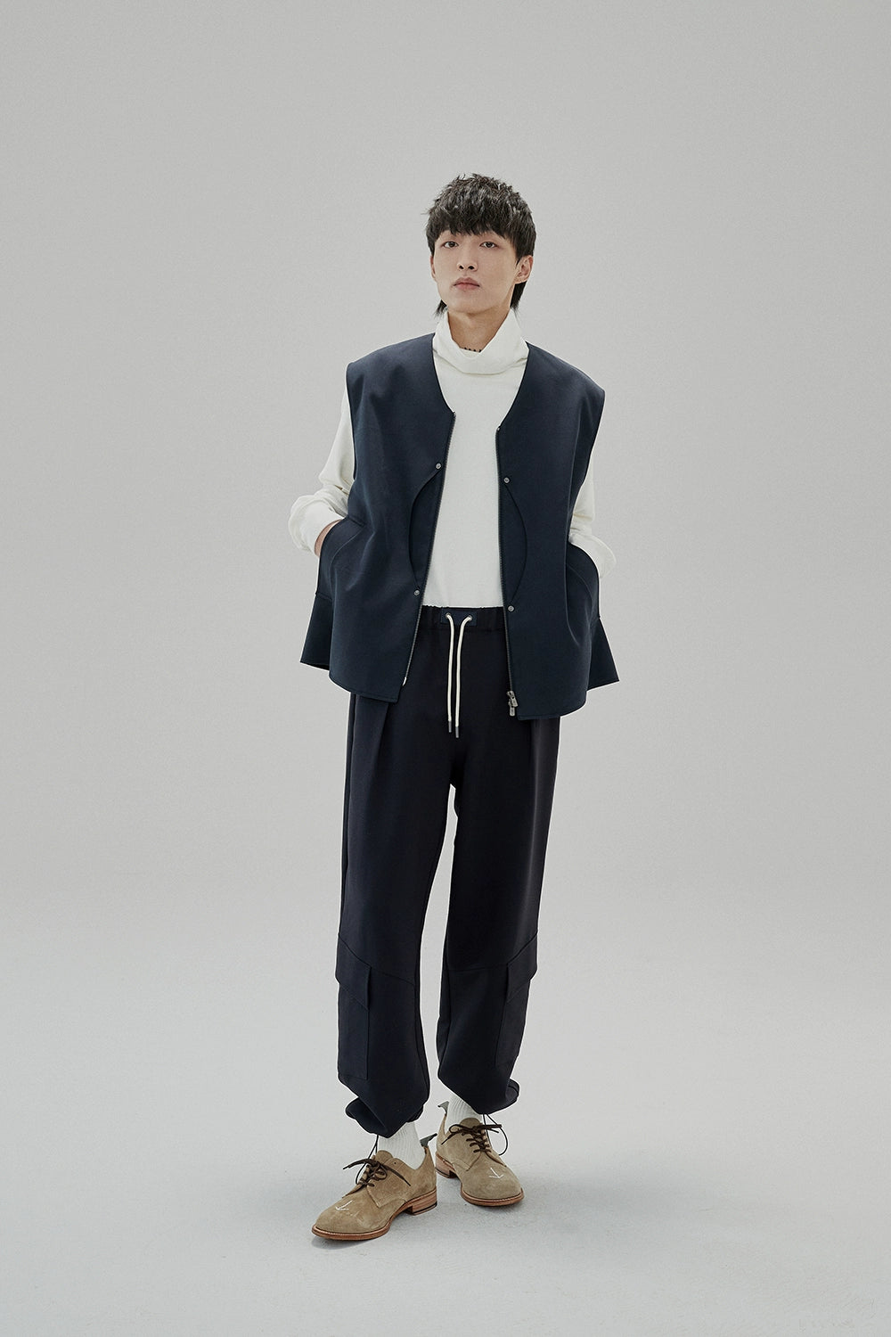 Draping Drawstring Cargo Pants