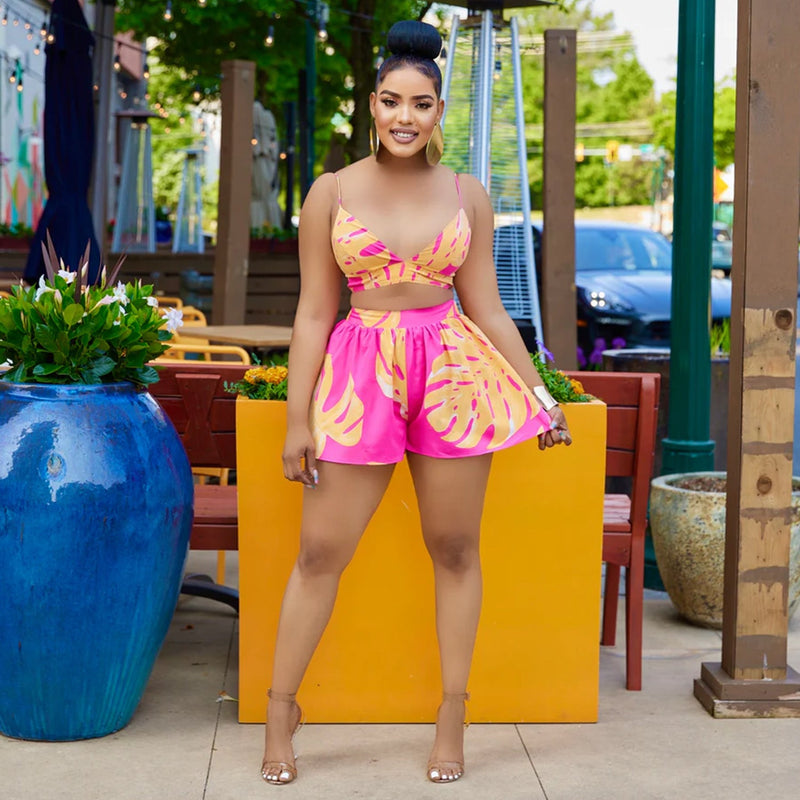 Summer Clothing Digital Printed Shirt Shorts Three Piece Set