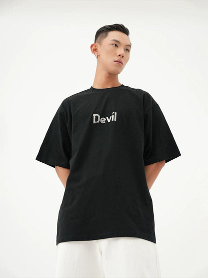 Devil Text Oversized T-shirt