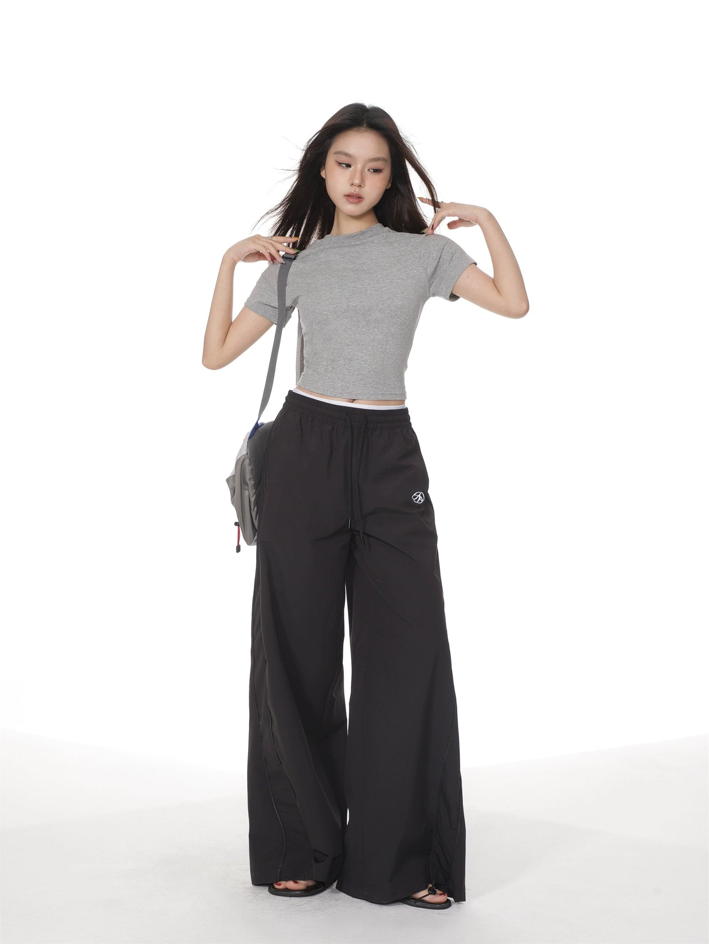 Round Neck Color Fitted Short-sleeve T-shirt