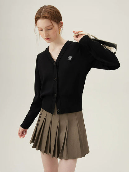 V-neck Crop Cardigan