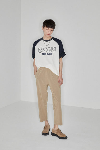 Side Seam-free Elastic Waist Cropped Pants
