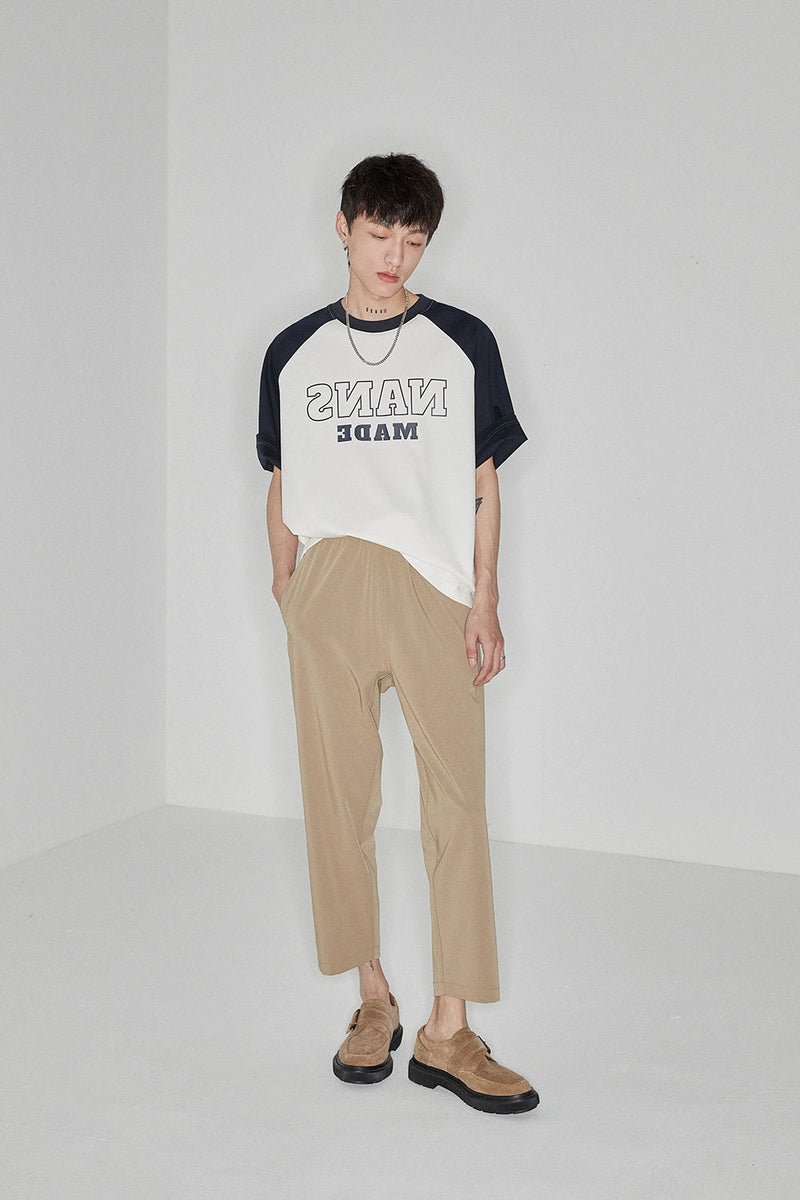 Side Seam-free Elastic Waist Cropped Pants