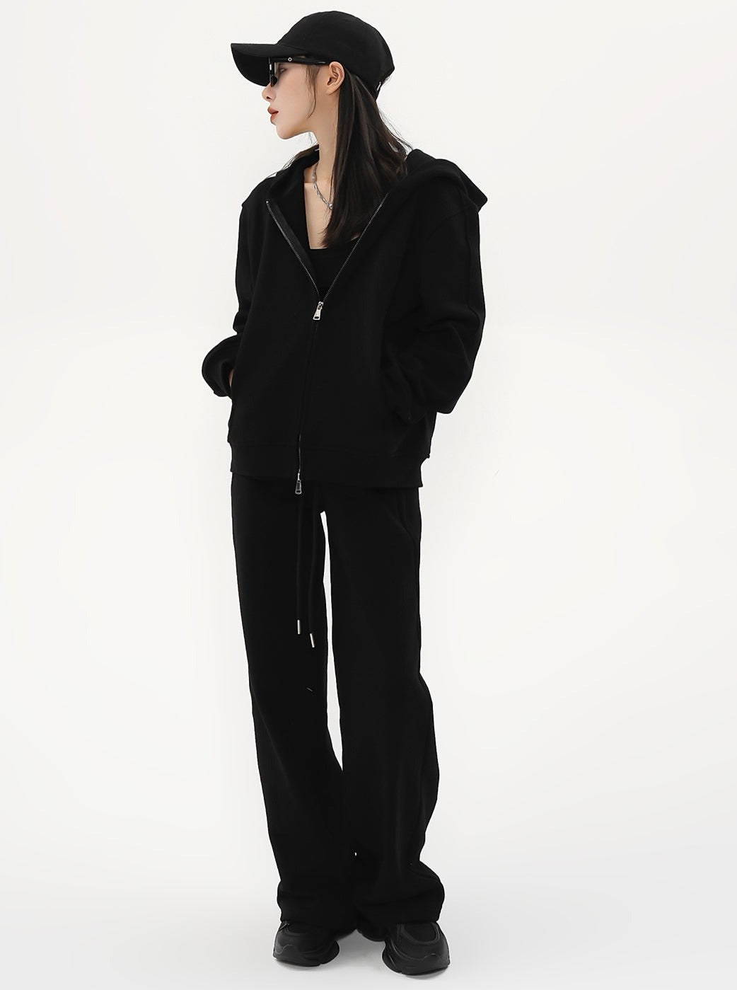 High-waisted Wide-leg Drawstring Pants - Relaxed Fit Lounge Trousers