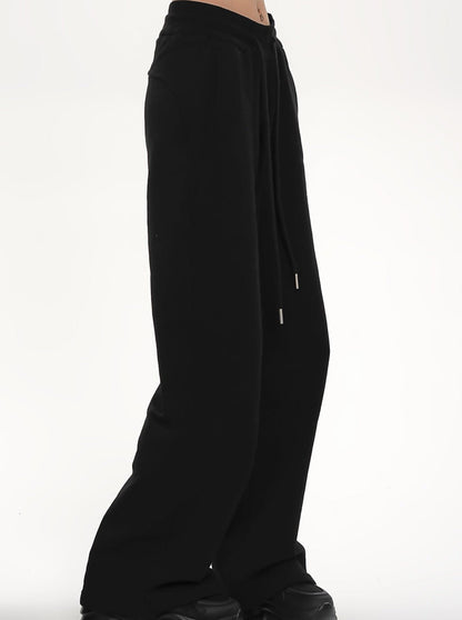 High-waisted Wide-leg Drawstring Pants - Relaxed Fit Lounge Trousers