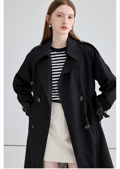 Mid-length British Style Trench Coat