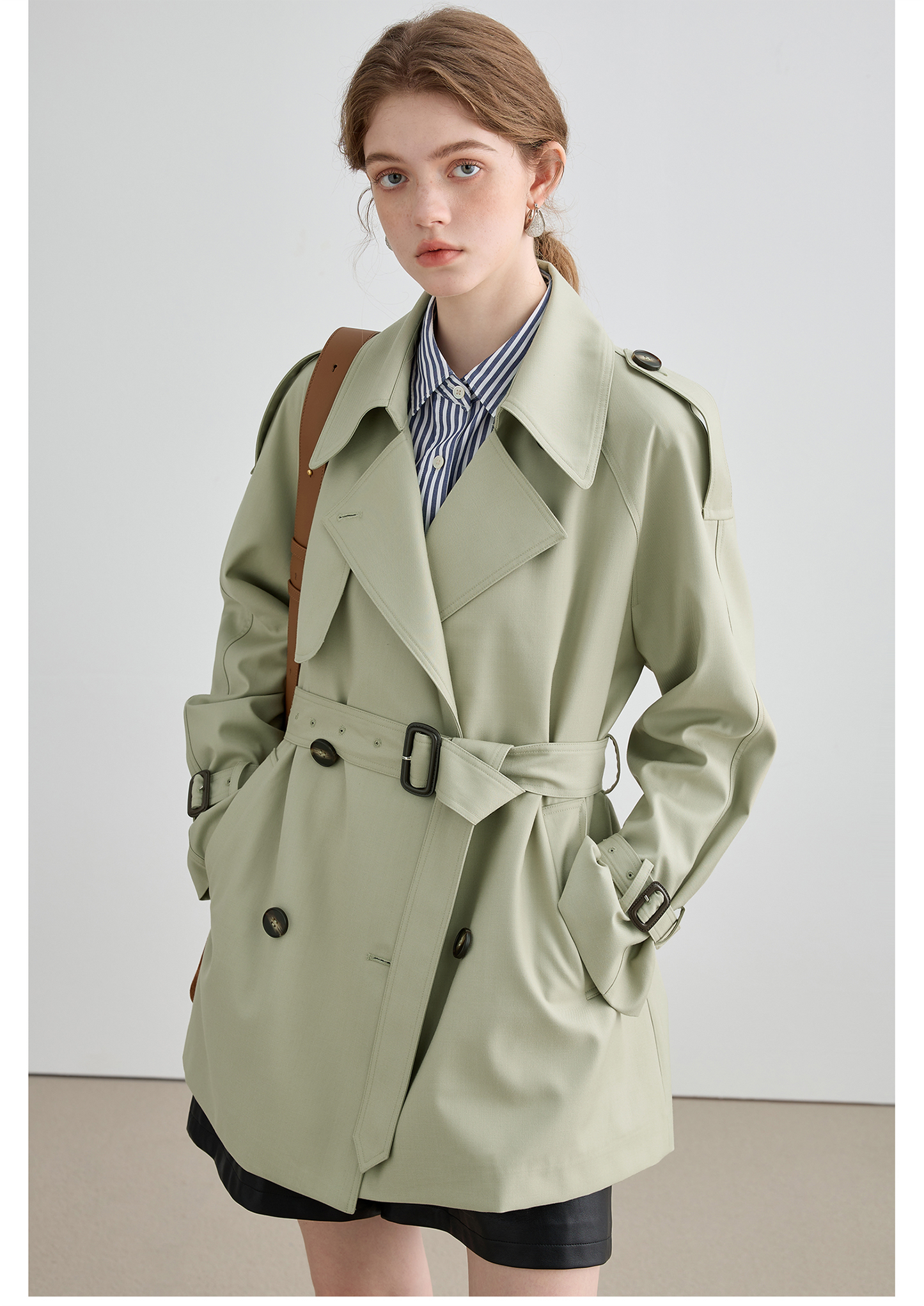 Mid-length British Style Trench Coat