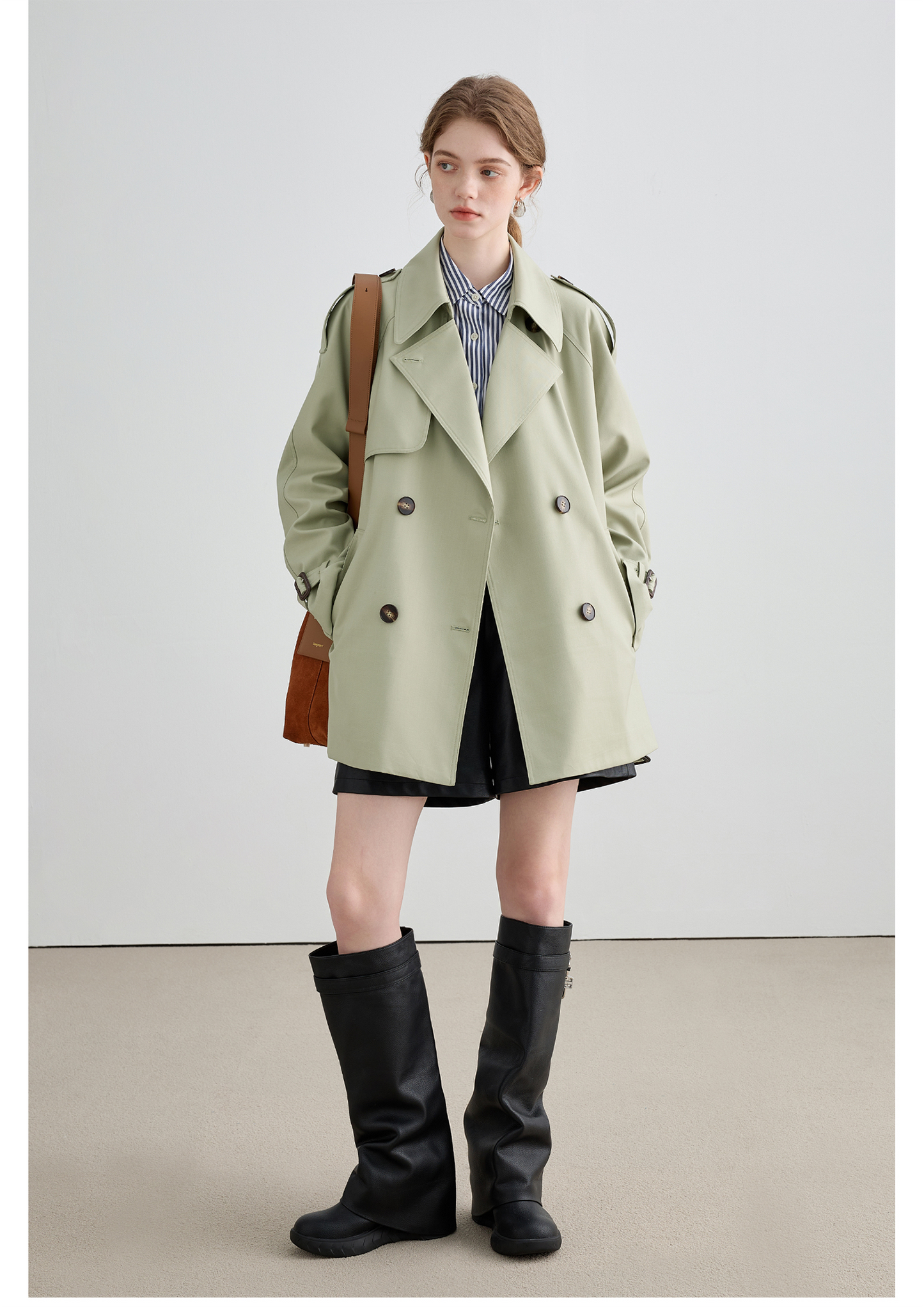 Mid-length British Style Trench Coat