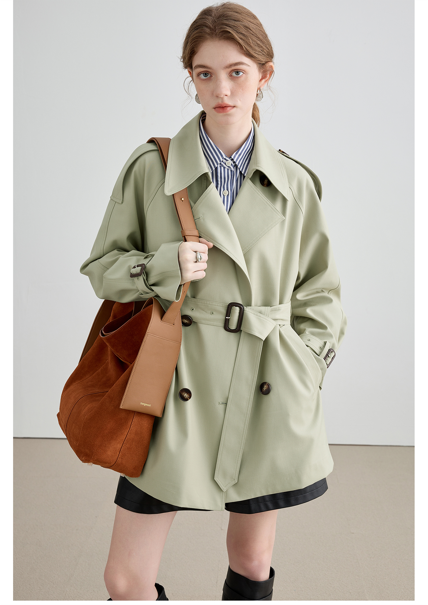 Mid-length British Style Trench Coat