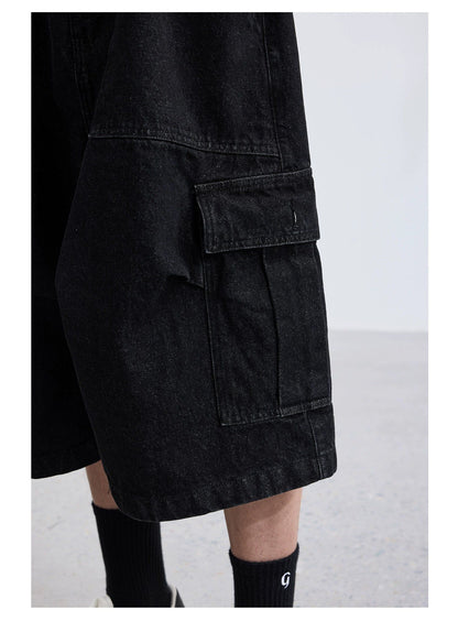 Wide-leg Cargo Capri Pants