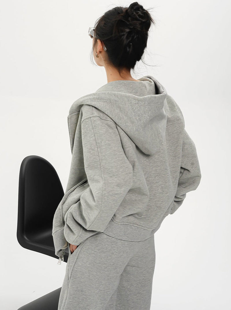Oversized Zip-up Hoodie - Relaxed Fit Sweatshirt Jacket