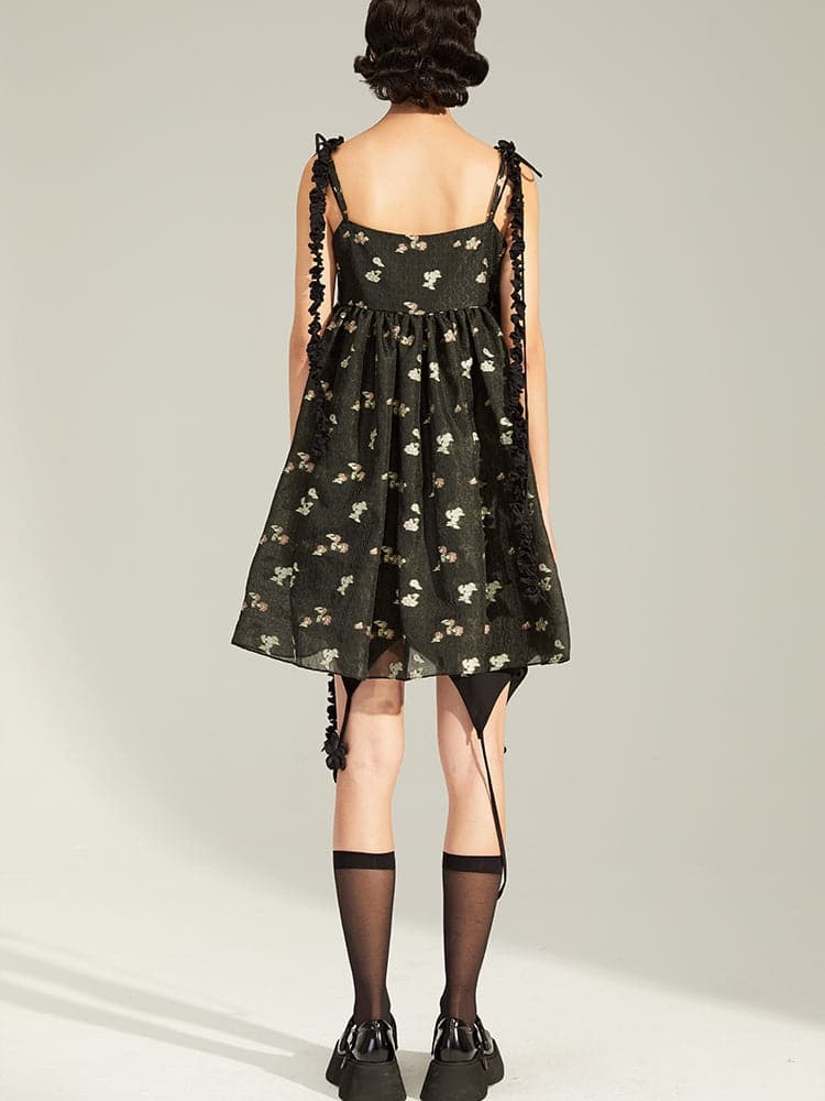 Princess Lace Jacquard Dress With Delicate Straps
