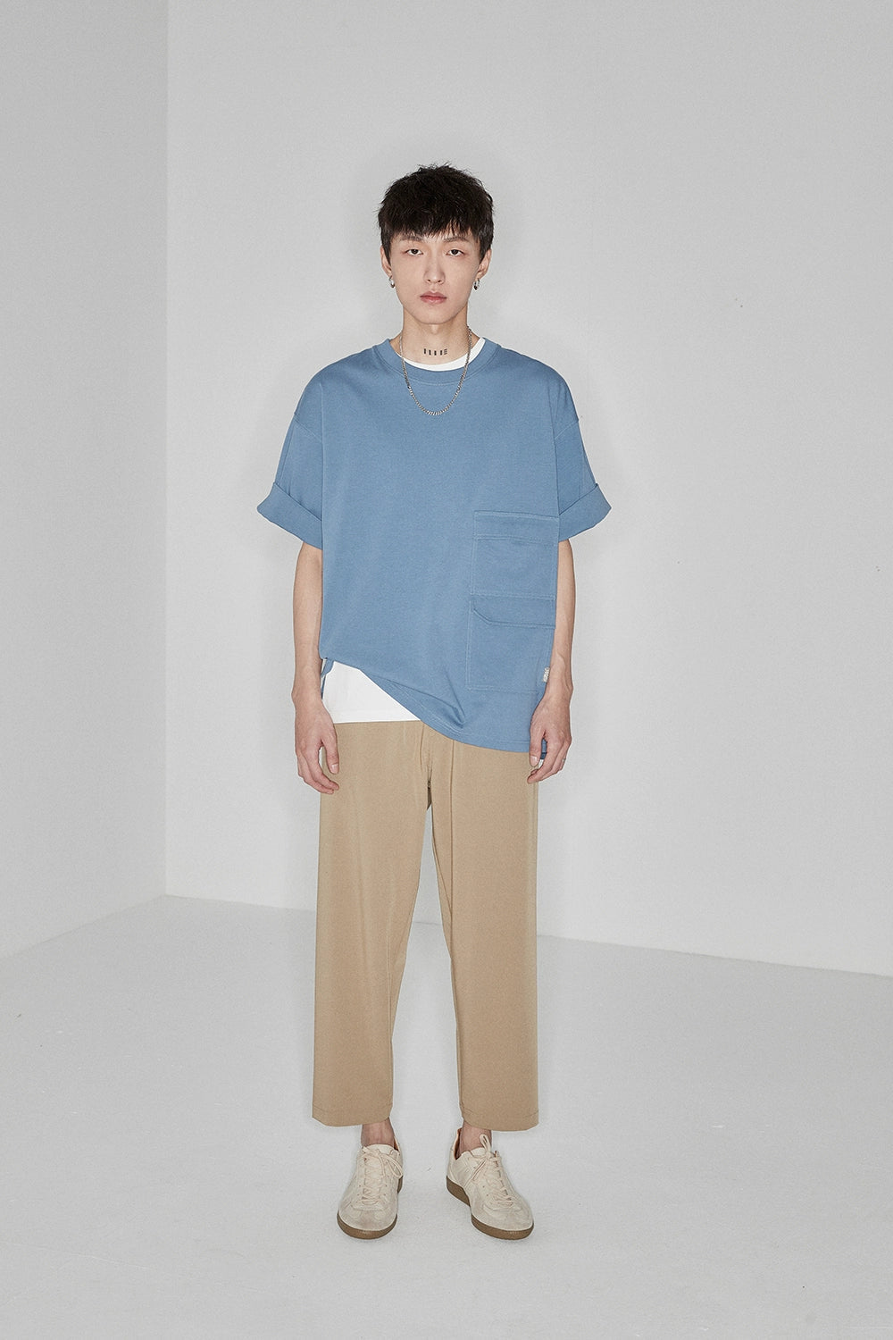 Side Seam-free Elastic Waist Cropped Pants