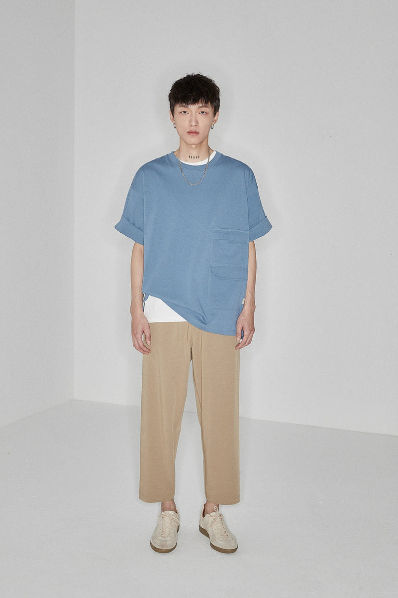 Side Seam-free Elastic Waist Cropped Pants