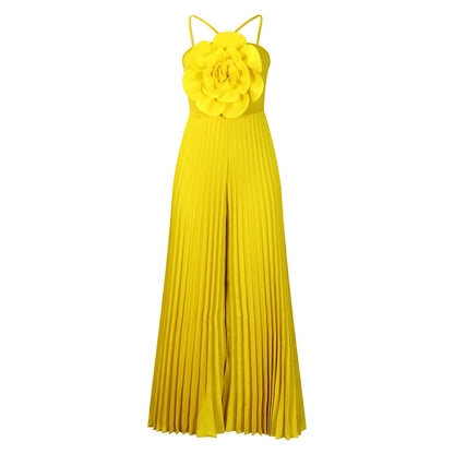 Clothing Summer Halter Three Dimensional Color Wide Leg Jumpsuit