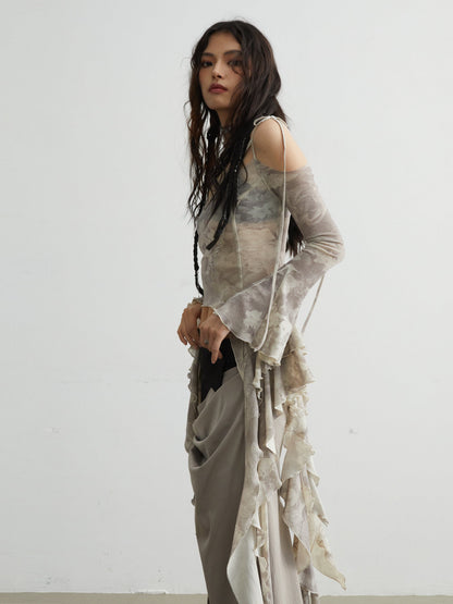 Ethereal Off-shoulder Ruffle Blouse
