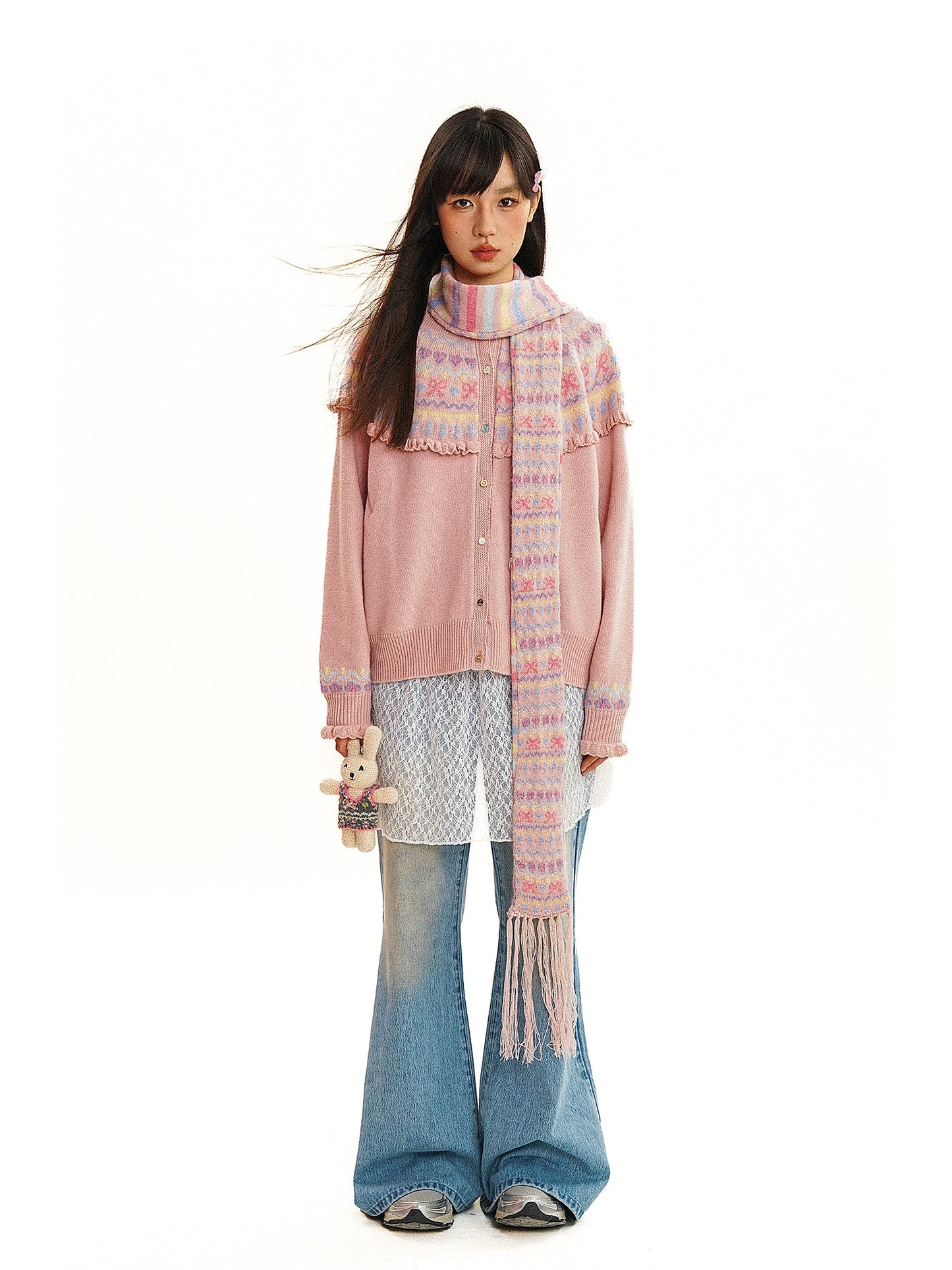 Fringe Fairisle Crochet Cardigan