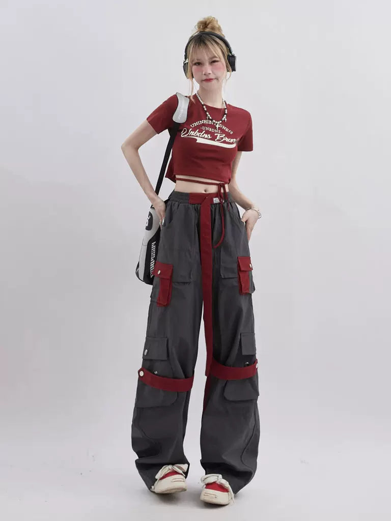 Contrast Multi-pocket Pants