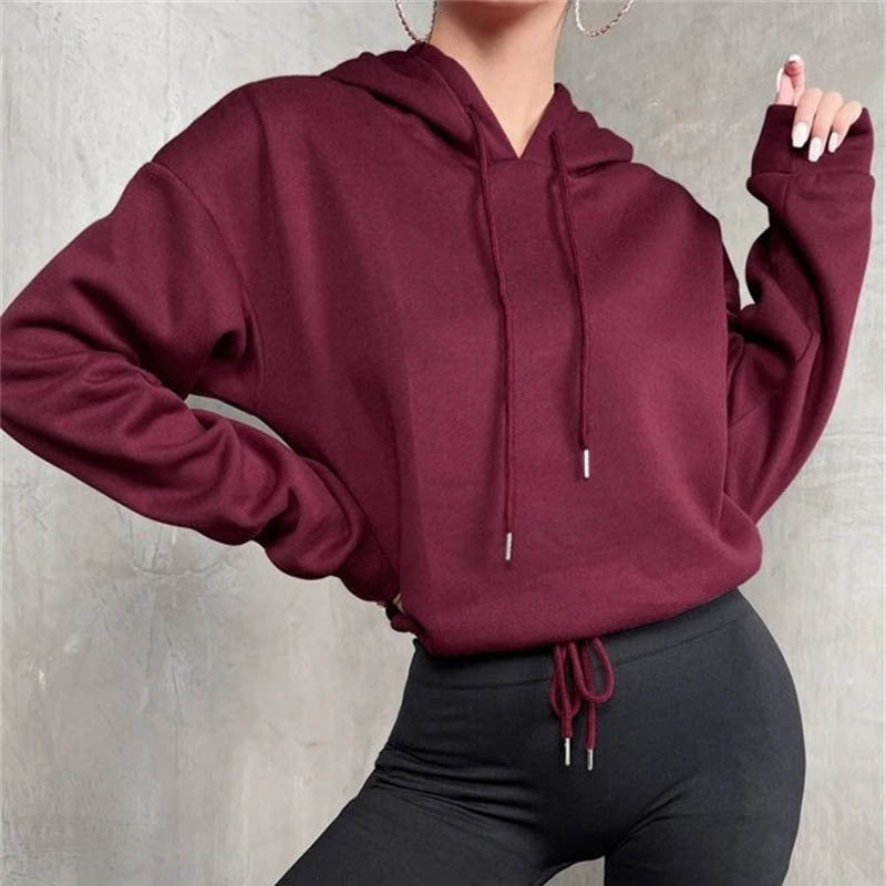Autumn Clothing Pullover Sweatshirt Top Hooded Loose Sweatshirt