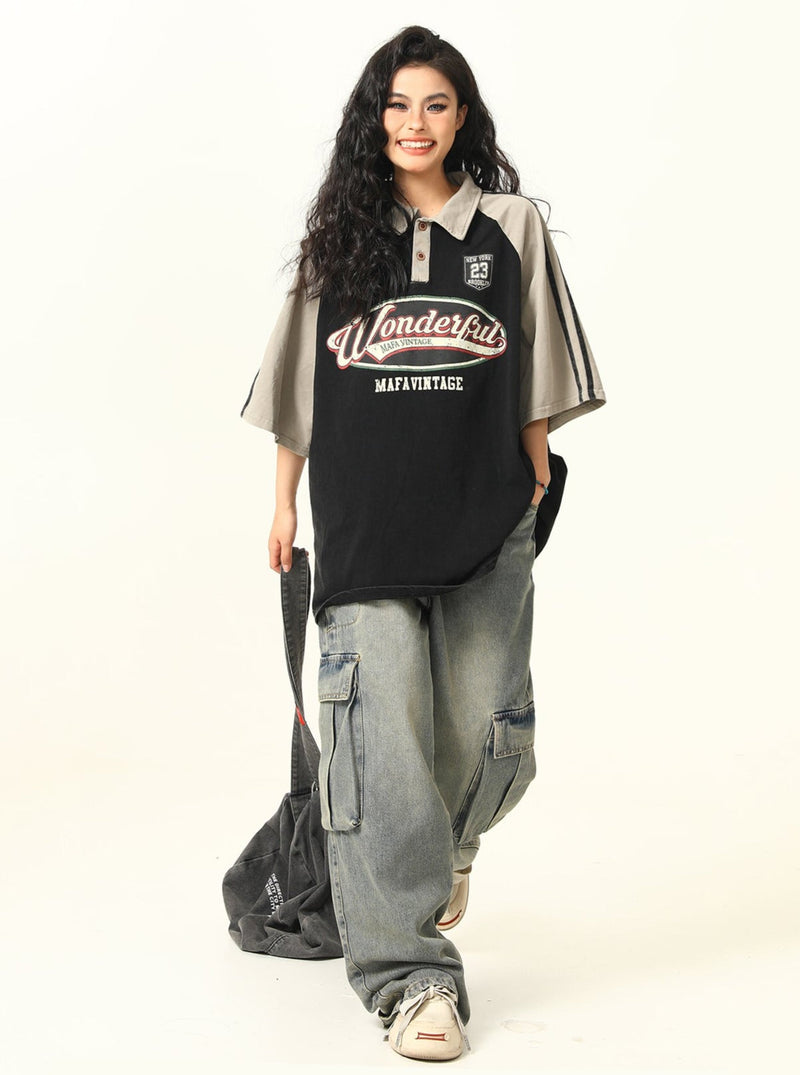 -style Oversized Polo T-shirt