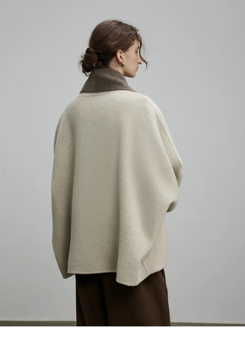Two-tone Reversible Wool Cardigan