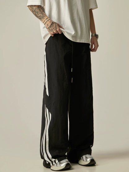 Wide-leg Athletic Stripe Pants