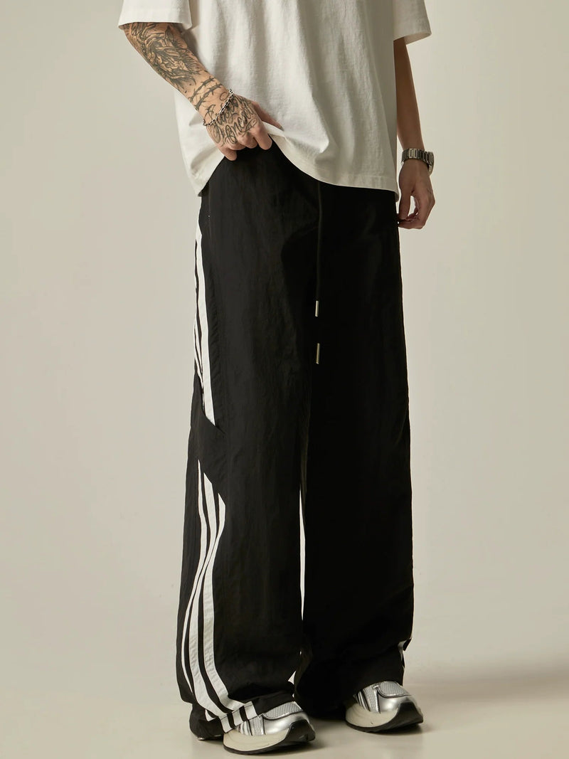 Wide-leg Athletic Stripe Pants