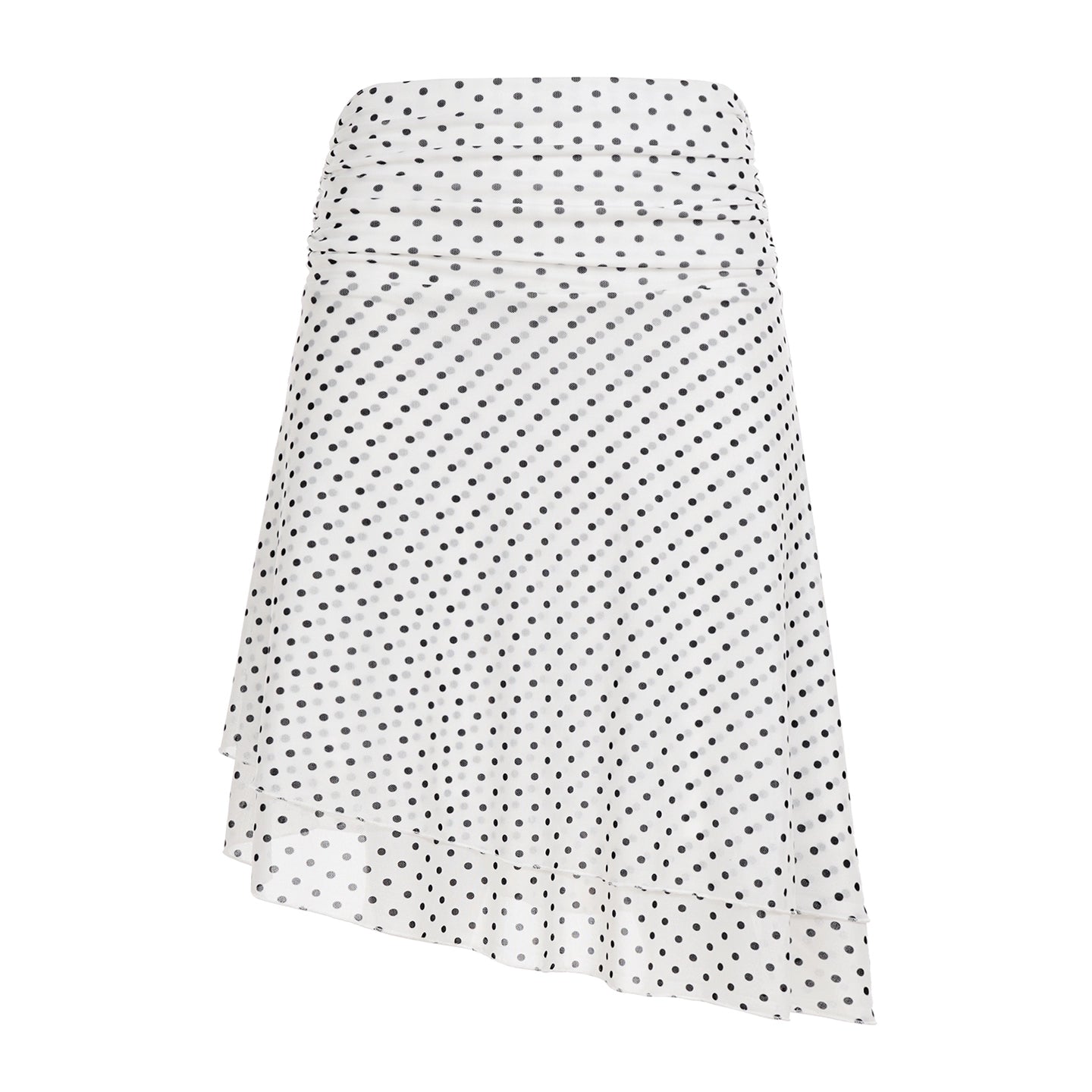Izel Polka Dot Mesh Midi Skirt