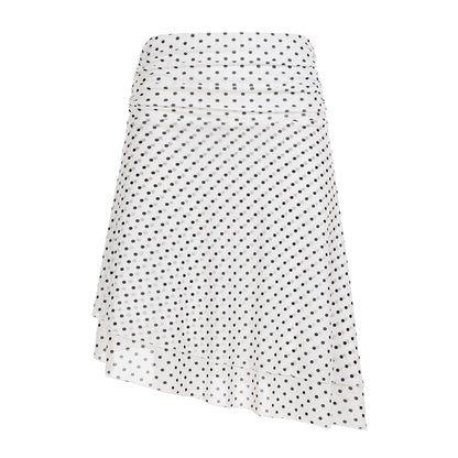 Izel Polka Dot Mesh Midi Skirt