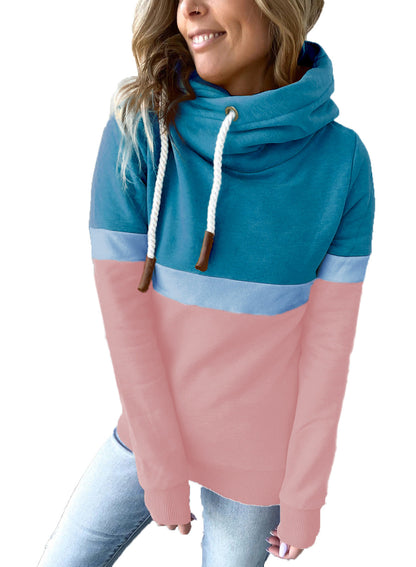 Sweatshirt Autumn Winter Color Stitching Pullover Hooded Sweatshirt for