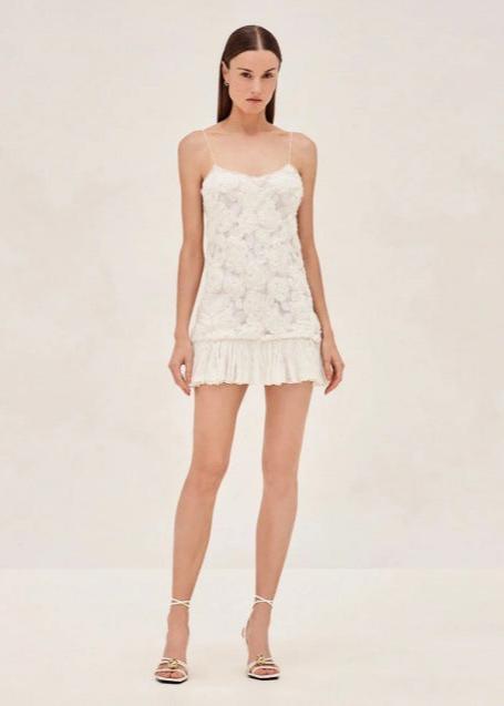 Camilla - Appliqué Ruffle Mini Dress