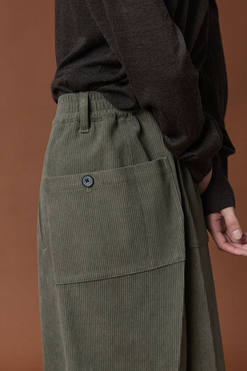 Relaxed Wide-leg Slightly Stretchy Cropped Pants