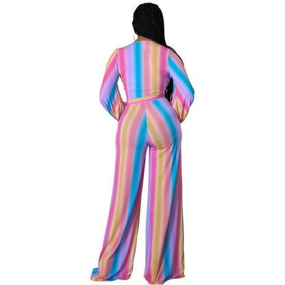 Clothing Mop Draping High-waisted Trousers Summer Wide Leg Jumpsuit