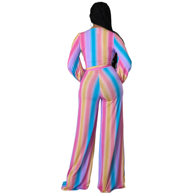 Clothing Mop Draping High-waisted Trousers Summer Wide Leg Jumpsuit