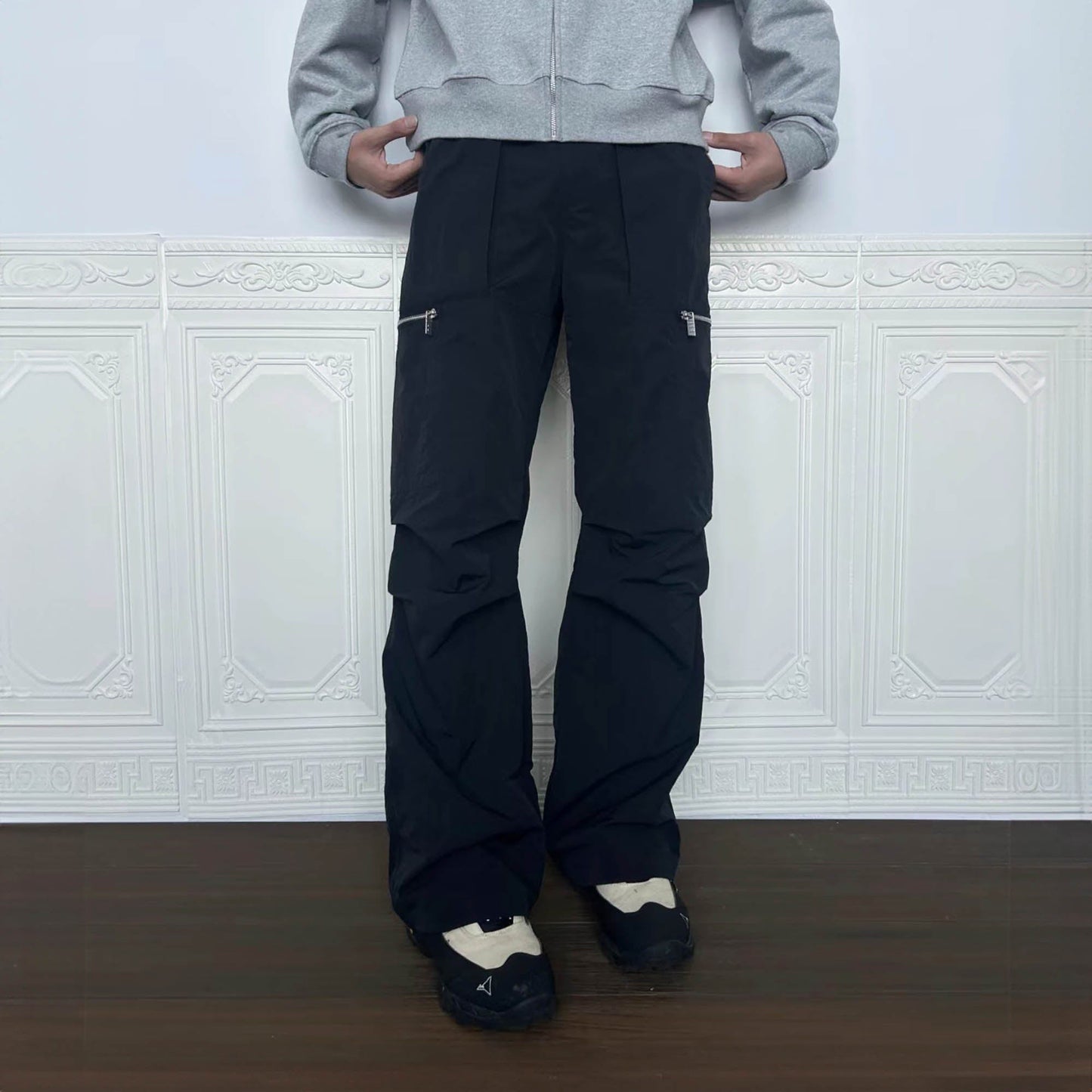 Black Utility Pants With Zip Pockets