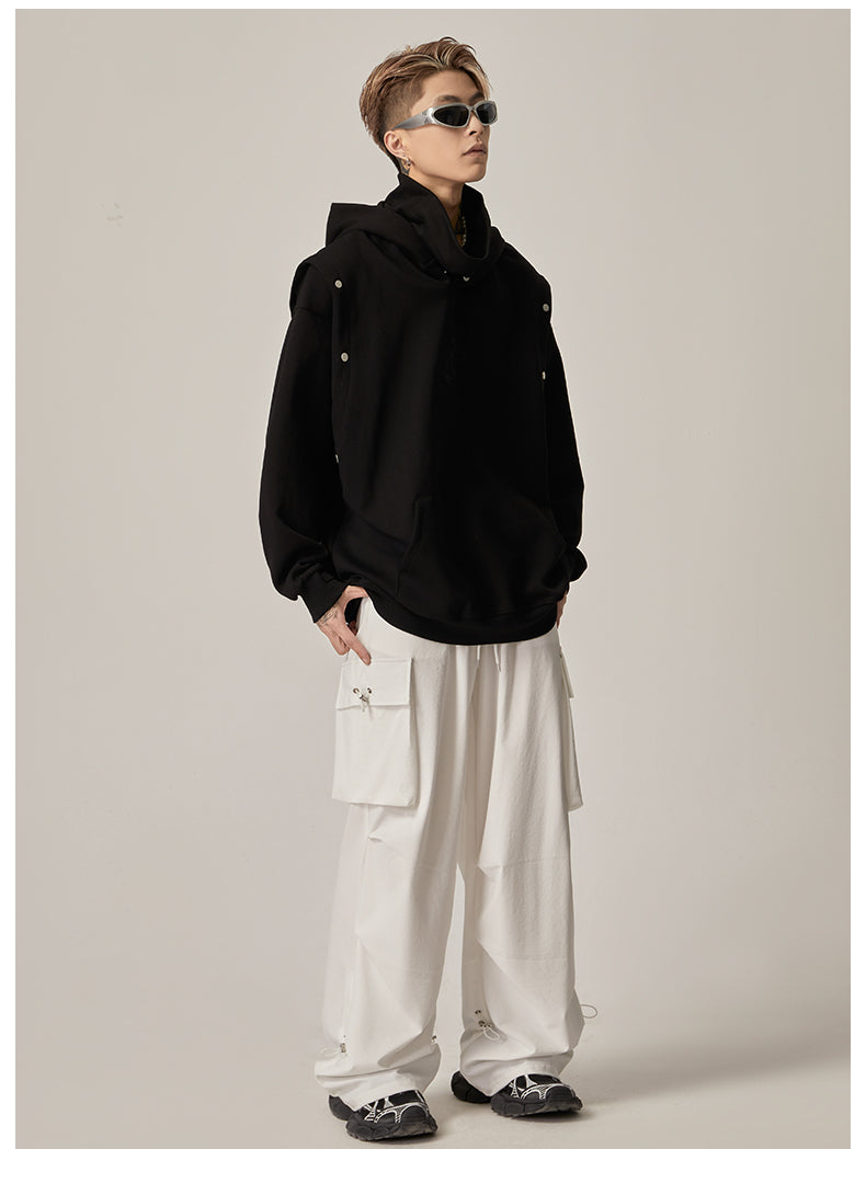 White Loose Cargo Combat Pants
