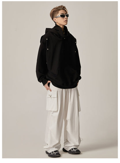 White Loose Cargo Combat Pants