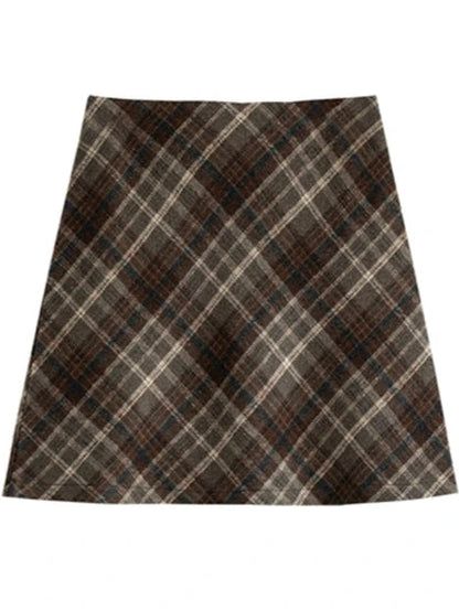 High-waisted Plaid Skirt