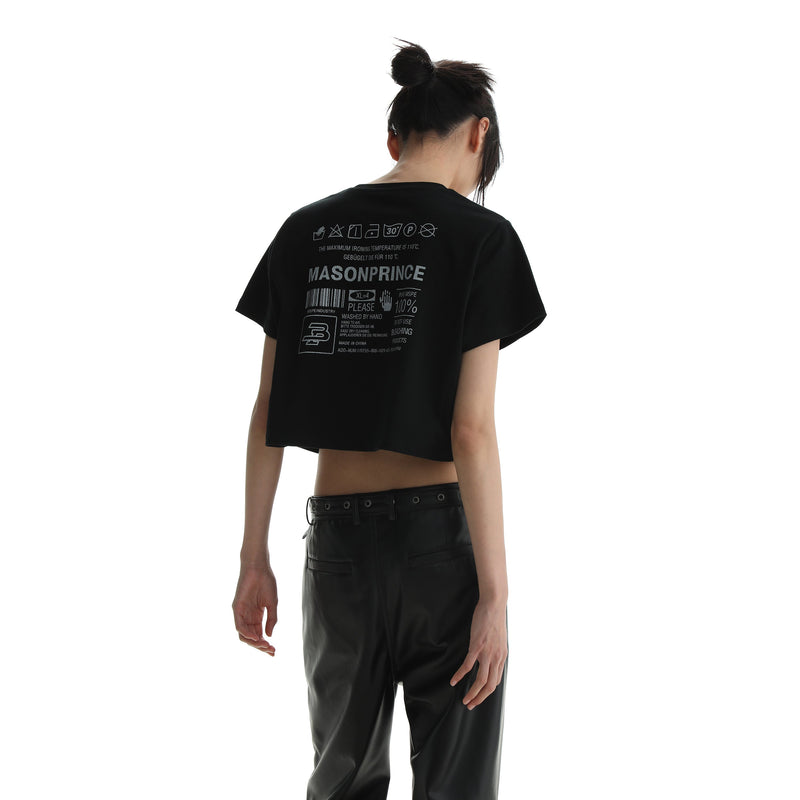 Regular & Cropped T-shirt With Washed Signs Graphic